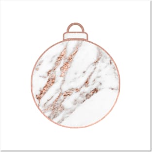 Rose gold Christmas bauble Posters and Art